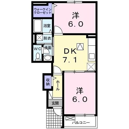 アヴェイラブルB棟の物件間取画像